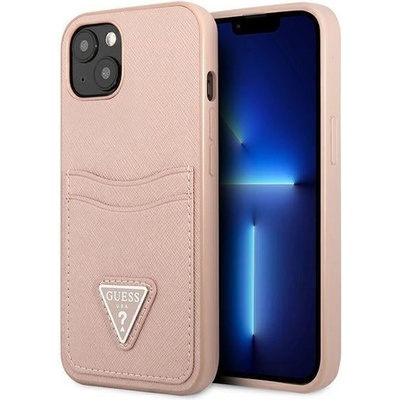 GUESS Кейс Guess GUHCP13SPSATPP за iPhone 13 mini 5, 4", розов / розов, твърд, SaffianoTriangle Logo Cardslot (3666339048129)