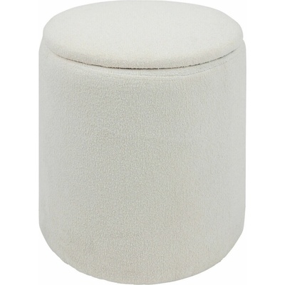 Atmosphera Puf KAYDI bouclé, průměr 35 cm, bílý