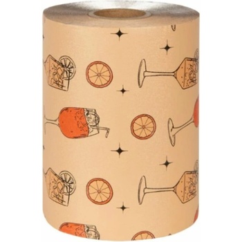 Framar R-EMB Embossed Medium alobal s textúrou 100,58 m R-EMB-MSPRZ - Puttin' On The Spritz - oranžový alobal so vzormi drinku "aperolu"