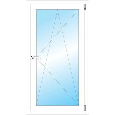 OKNA HNED Plastové okno 63x118 cm (630x1180 mm) bílé otevíravé a sklopné pravé