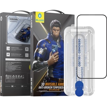 Image 1 of Blueo 3D Invisible Airbag Tempered Glass - стъклено защитно покритие за дисплея на iPhone 15 Pro Max (черен-прозрачен)