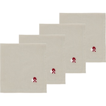 Södahl Текстилни салфетки Christmas Hearts Embroidery бежов и червен цвят 4 бр (30740)