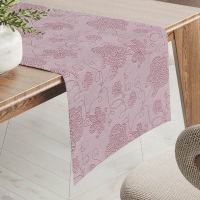 Biante Teflónový behúň TF-138 Hnedovínové kvetované ornamenty na starofialovom 20x160 cm