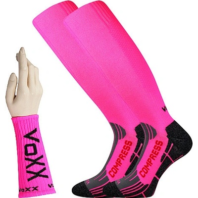 VoXX FLEX kompresní podkolenky Neon růžová