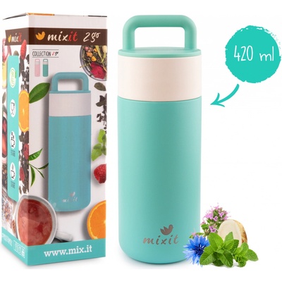 Mixit 2go Termoska s čajovým sítkem mintová 420 ml