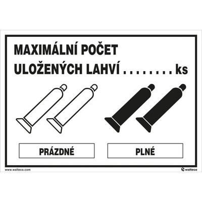Walteco Maximální počet uložených lahví 210x148mm, formát A5, samolepka Množství: 1 ks , 20052
