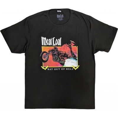 Meat Loaf tričko Bat Out Of Hell Rectangle šedé