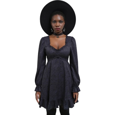 KILLSTAR дамска рокля KILLSTAR - Morvina - Черно/Сиво - KSRA011628