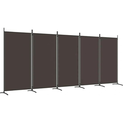 VidaXL Paraván 350267 5-panelový 433 x 180 cm hnědý
