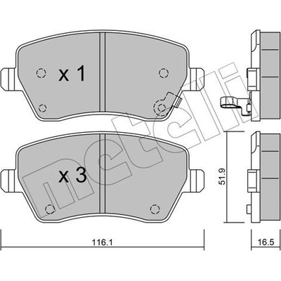 Sada brzdových destiček, kotoučová brzda METELLI 22-0485-1