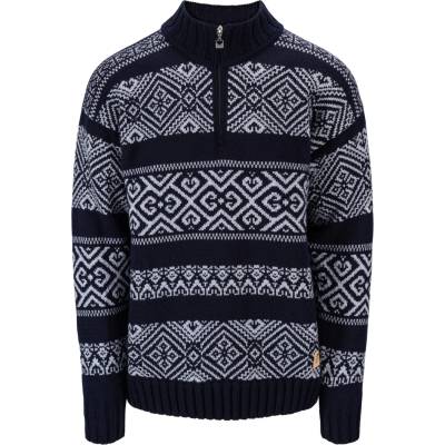 Dale of Norway Мъжки вълнен пуловер Dale of norway Rasletind Sweater Merino jumper - Navy / Light Blue Melange (005-6434-0211)