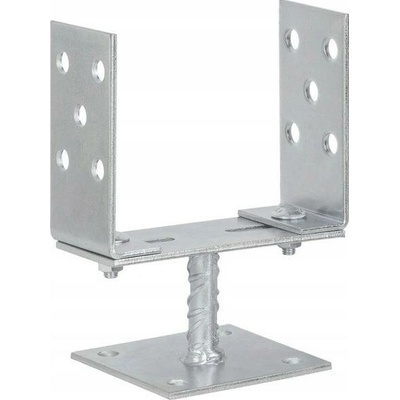 BKshop PSP 80-160 Pätka stĺpika typu „U“ nastaviteľná 80 – 160 × 100 × 185 × 100 × 100 mm