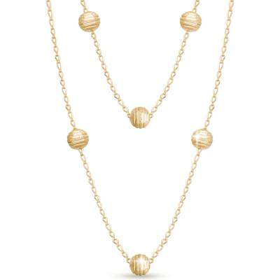 biju Pozlacený vrstvený řetízek s ozdobnými kuličkami 3002168
