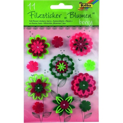 Folia Filcové samolepky kvetiny Berry 11 ks