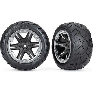 Traxxas колело 2.8", джанта RXT черен-хром, гума Anaconda (2WD задни) (2)