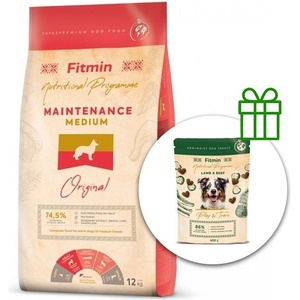 Fitmin Medium Maintenance 12 кг + Fitmin Play&Train Агнец и Говеждо БЕЗПЛАТНО