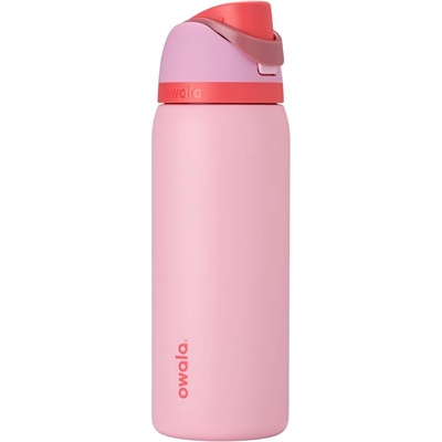 Owala FreeSip Insulated Stainless Steel Drinking Bottle with Straw, 945ml - BPA Free, Ideal for Sports, Fitness, Outdoors and Travel, Angle Food Cake - C08140