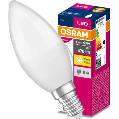 Osram LED žiarovka E14 4,9W 470lm 3000K VALUE