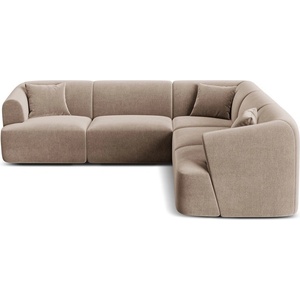Cosmopolitan Design Светлокафяв кадифен ъглов диван Campi - Cosmopolitan Design (COS_COR_120_F1_CAMPI2)
