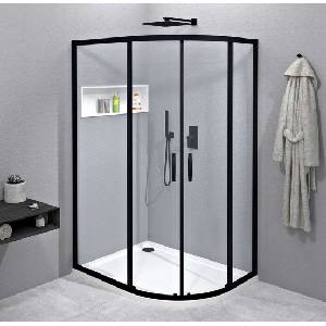 SAPHO Sigma - Душ кабина 120x90 см, R550, матово черно/прозрачно стъкло GS1290B (GS1290B)