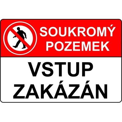 Walteco Soukromý pozemek, vstup zakázán 210x148mm, formát A5, plastová tabulka , 20119