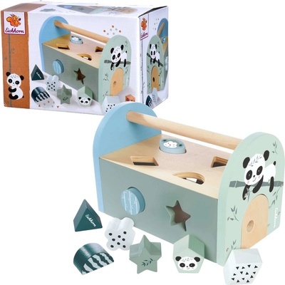 Eichhorn didaktický domček Panda Shape Box s 8 vkladacími kockami a dverami