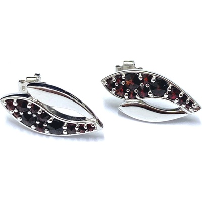 Zlatnictví Zlatíčko stříbrné náušnice s českými granáty 970.00006