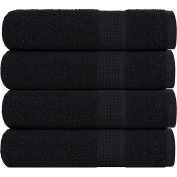 vidaXL Кърпи за баня FROGN 4 бр. Черни 100x150 см 360 г/м2 (136957)
