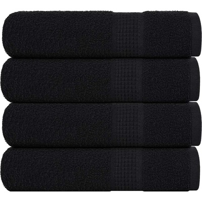 vidaXL Кърпи за баня FROGN 4 бр. Черни 100x150 см 360 г/м2 (136957)