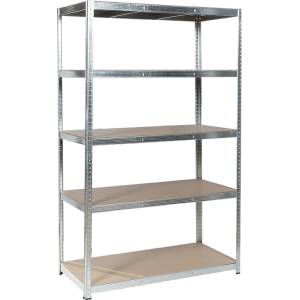 Carmen Метален стелаж Carmen CR-1012 - 200х120х60 см, до 250 кг на рафт - цинк (3580552) - bay