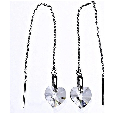 Čištín řetízkové protahovací se Swarovski čirým krystalem srdce NŘ 1313