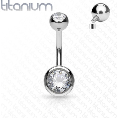 Šperky4U piercing do pupíku banánek malý vnitřní závit titan TIT1009-161146