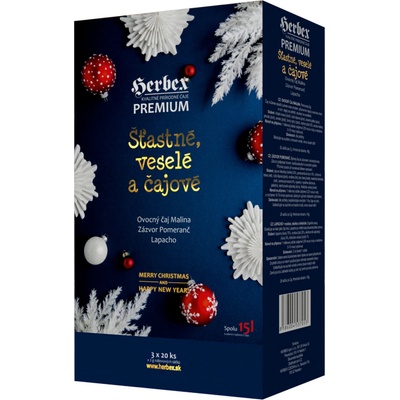Herbex Čaj Šťastné veselé a čajové 3 x 20 x 2 g
