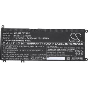 Cameron Sino Батерия за лаптоп DELL G3 15, G5 15 5587, INS 15PD-1863BL, Latitude 15 3590, 33YDH, W7NKD, LiIon 15.2V 3400mAh CAMERON SINO (CS-DE7778NB) - privantex