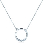 SAVICKI Кръгло колие от бяло злато 585, бели диаманти, 0.04К, 42 см