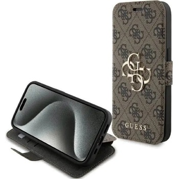 GUESS Кейс Guess 4G Metal Logo за iPhone 15 Pro, кафяв (GUE003587-0)