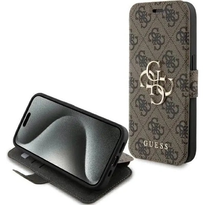 GUESS Кейс Guess 4G Metal Logo за iPhone 15 Pro, кафяв (GUE003587-0)