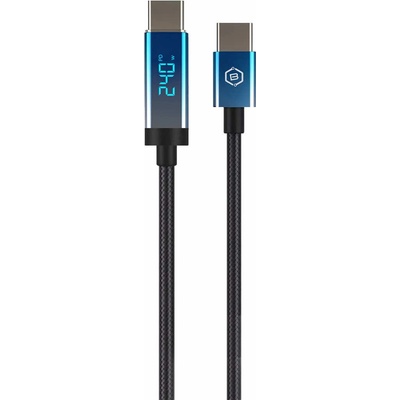 Blavec Кабел с въжена оплетка и дисплей за устройства с USB-C порт - Blavec Lumix Braided USB-C to USB-C Cable 240W PD (120 см) (CLU-CC5BG12)