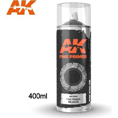 AK Interactive Fine Primer Black Spray 400ml Includes 2 nozzles