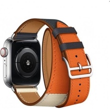 Coteetci z teľacej kože dlhý pre Apple Watch 38/40/41mm, oranžovo/ružový WH5261-40-ACR