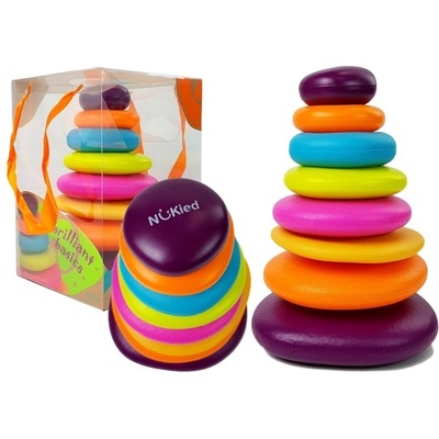 Lean Toys pyramída s obručami farebná