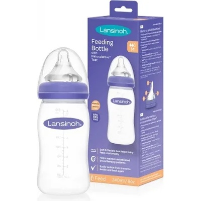 Lansinoh Шише с биберон Lansinoh - NaturalWave, 3 м+, 240 ml (L-75440)