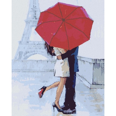 zuty Malování Podle Čísel Milenci V Paříži S Deštníkem Iii 40 x 50 Cm Plátno Rám