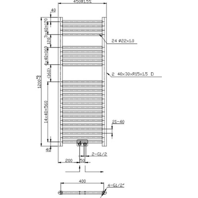 Novaservis 450 mm x 1200 mm 450/1200/RS,5