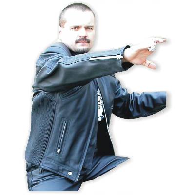 bunda F-N kožená na chopper barva: černá, Velikost: 54