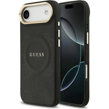 GUESS Peony Hot Stamp MagSafe Case for iPhone Air - Black