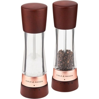 Cole & mason Комплект мелнички за сол и пипер DERWENT CHESTNUT ROSE GOLD - 19 см. - с механизъм за прецизност - цвят орех / розово злато (Cole-&;-Mason-H-332296)