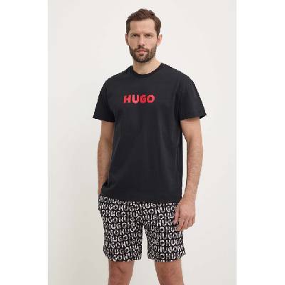 Hugo Памучна пижама hugo в черно с десен 50514972 (50514972)