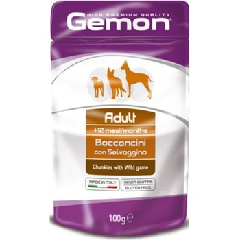 Gemon Хапки в пауч за кучета Gemon Adult Wild Game - 0.1кг