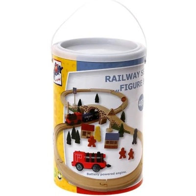 Woodyland Дървено влакче с релси осмица (91121)